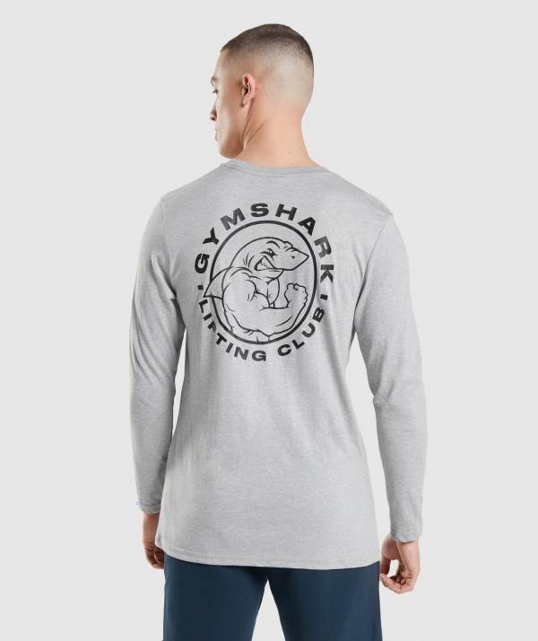 Panske Mikiny Gymshark Legacy Long Sleeve Svetlo Siva | YJ3576904